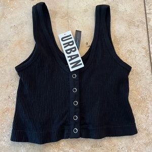 Urban Outfitters - ribbed black tank - size M/L - NWT